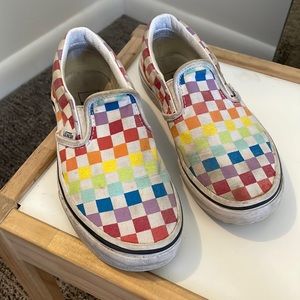 Rainbow Check Vans